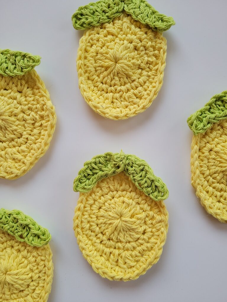 crochet lemon coasters