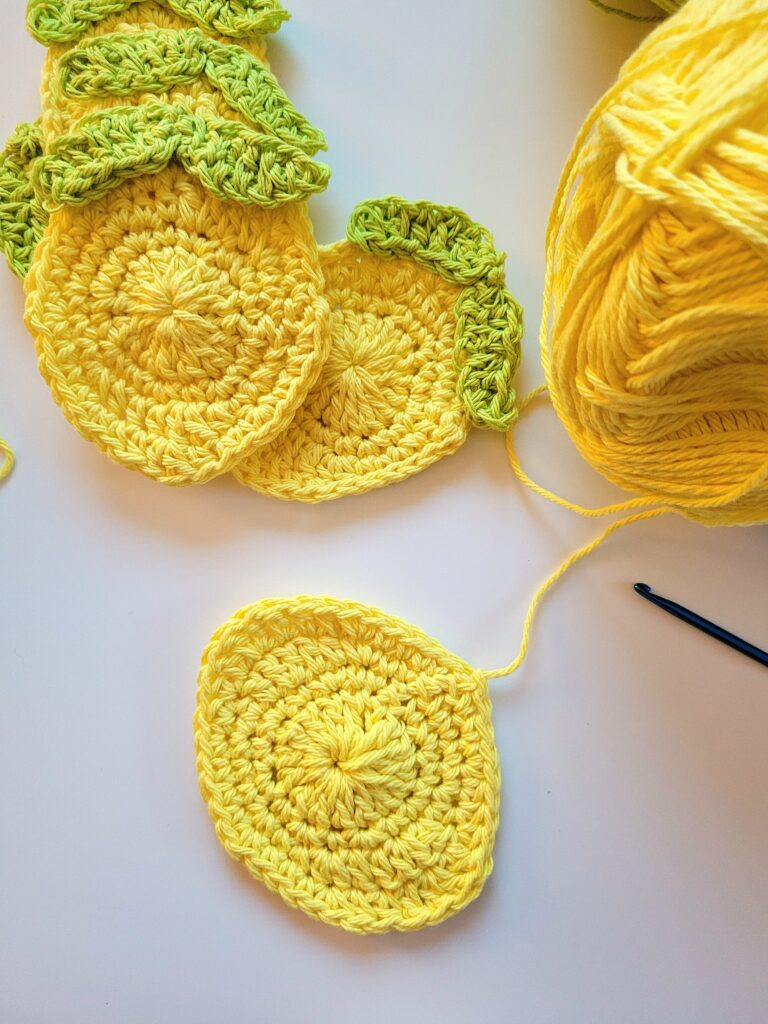 crochet lemon coaster