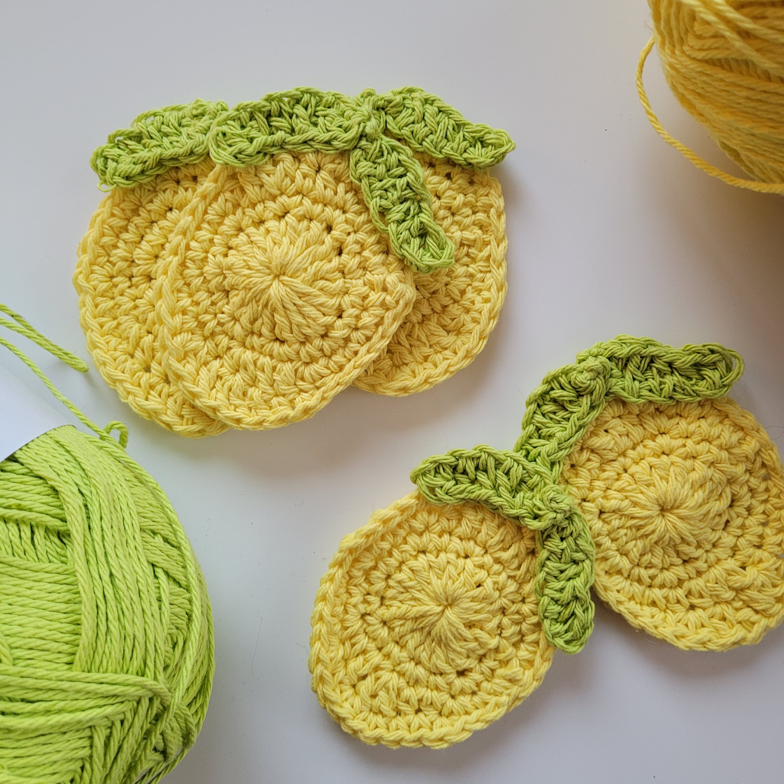 lemon crochet coaster pattern