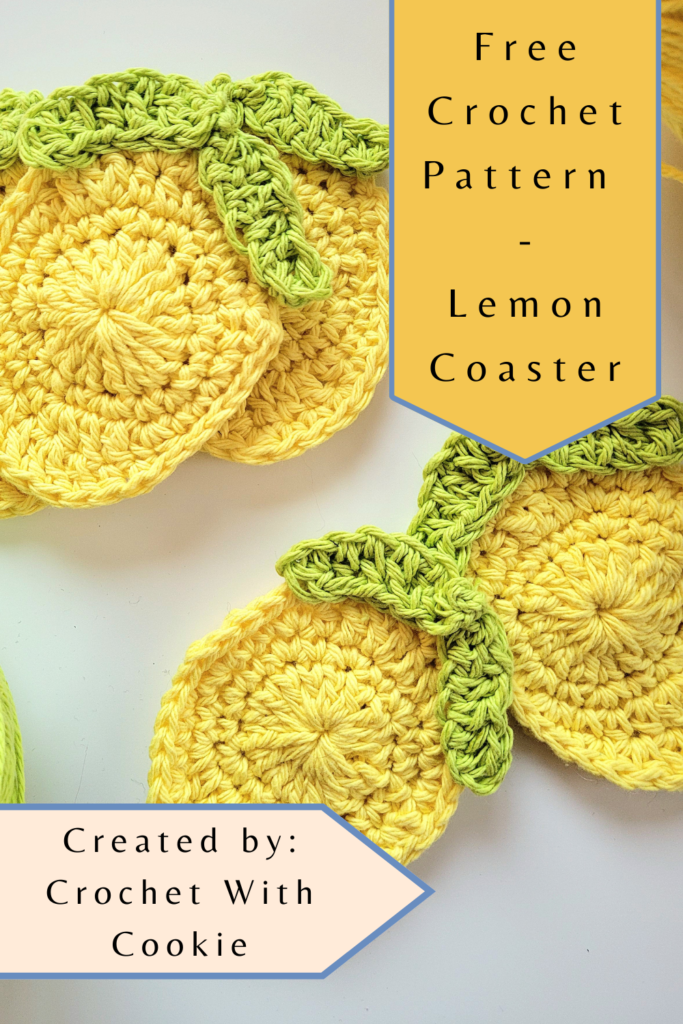 Free crochet pattern - lemon coaster