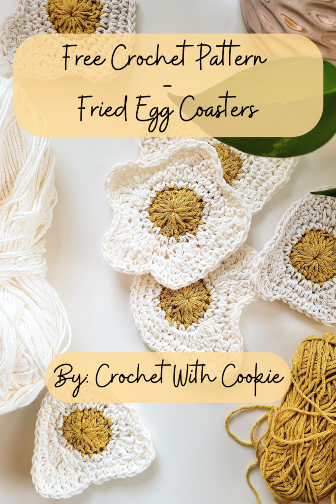 Free Crochet Pattern - Fried Egg Coasters