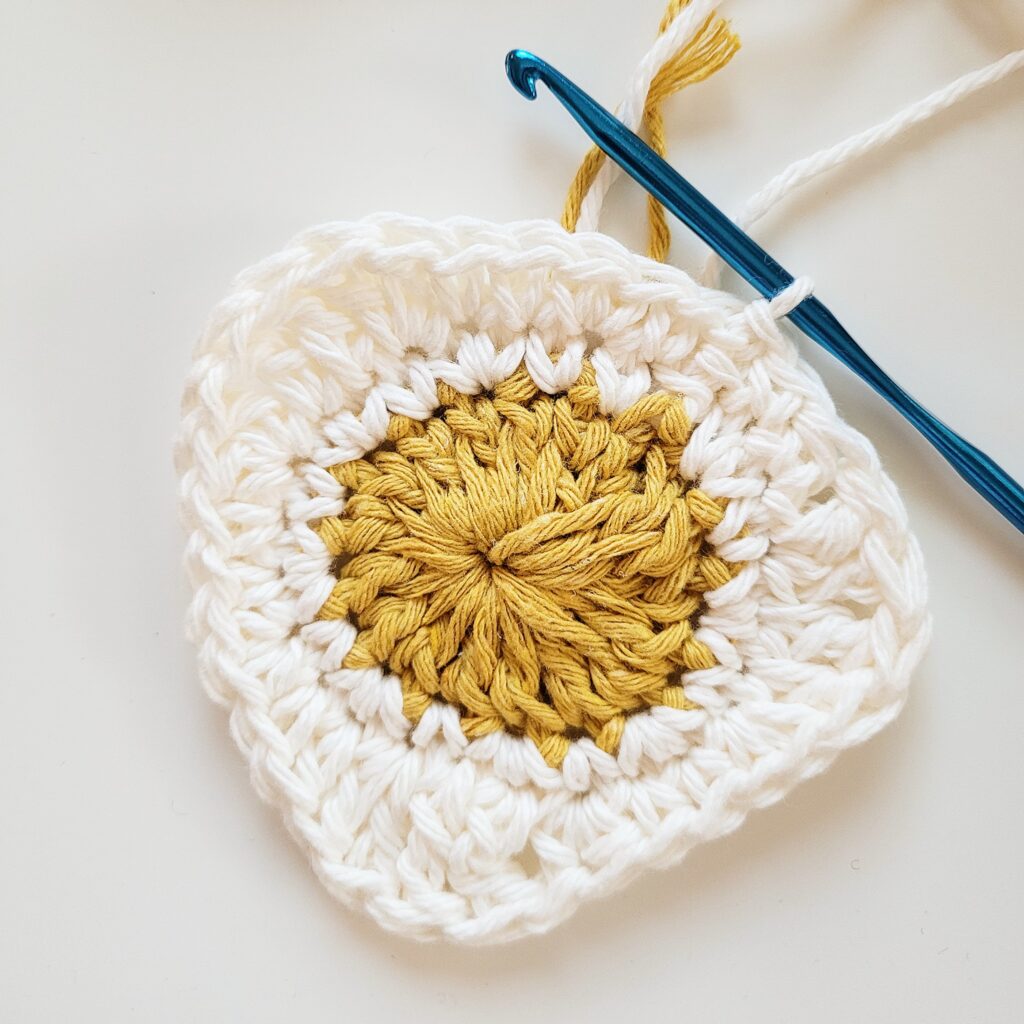 fried egg crochet coaster