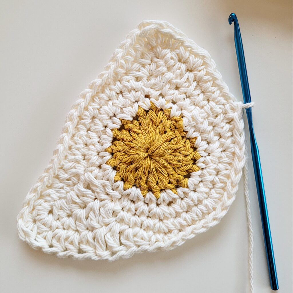 fried egg crochet coaster