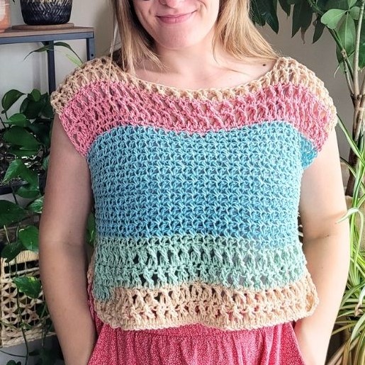 Rainbow Raina Tee - Free Crochet Pattern